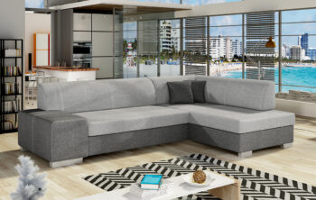 NABBI Ferol P rohová sedačka s rozkladom a úložným priestorom svetlosivá / sivá – Obrázok 2