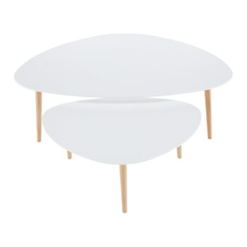 Konferenčný stolík (2 ks) FOLKO NEW je vyrobený z kvalitnej MDF, s hrúbkou 18 mm, v kombinácii s drevom. Nožičky sú vyrobené v prevedení buk a horné dosky stolíkov v bielej farbe. So stolíkmi Folko New získa vaša obývačka moderný vzhľad. Rozmery väčšieho stolíka sú 116x66x45 cm a rozmery menšieho…