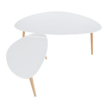 Konferenčný stolík (2 ks) FOLKO NEW je vyrobený z kvalitnej MDF, s hrúbkou 18 mm, v kombinácii s drevom. Nožičky sú vyrobené v prevedení buk a horné dosky stolíkov v bielej farbe. So stolíkmi Folko New získa vaša obývačka moderný vzhľad. Rozmery väčšieho stolíka sú 116x66x45 cm a rozmery menšieho…