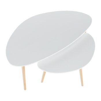 Konferenčný stolík (2 ks) FOLKO NEW je vyrobený z kvalitnej MDF, s hrúbkou 18 mm, v kombinácii s drevom. Nožičky sú vyrobené v prevedení buk a horné dosky stolíkov v bielej farbe. So stolíkmi Folko New získa vaša obývačka moderný vzhľad. Rozmery väčšieho stolíka sú 116x66x45 cm a rozmery menšieho…