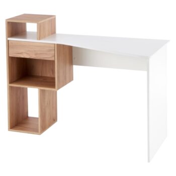 Písací stôl Fonty v elegantnom prevedení dub craft zlatý a biela je ideálnym riešením pre moderné interiéry. Tento stôl, vyrobený z kvalitného laminovaného DTD materiálu, ponúka nielen estetický vzhľad, ale aj praktickosť a funkčnosť. S rozmermi 122 cm na šírku, 90 cm na výšku…