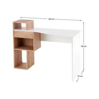 Písací stôl Fonty v elegantnom prevedení dub craft zlatý a biela je ideálnym riešením pre moderné interiéry. Tento stôl, vyrobený z kvalitného laminovaného DTD materiálu, ponúka nielen estetický vzhľad, ale aj praktickosť a funkčnosť. S rozmermi 122 cm na šírku, 90 cm na výšku…