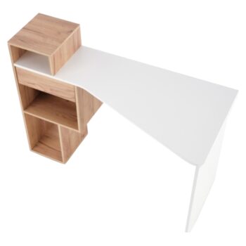 Písací stôl Fonty v elegantnom prevedení dub craft zlatý a biela je ideálnym riešením pre moderné interiéry. Tento stôl, vyrobený z kvalitného laminovaného DTD materiálu, ponúka nielen estetický vzhľad, ale aj praktickosť a funkčnosť. S rozmermi 122 cm na šírku, 90 cm na výšku…