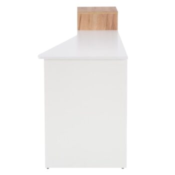 Písací stôl Fonty v elegantnom prevedení dub craft zlatý a biela je ideálnym riešením pre moderné interiéry. Tento stôl, vyrobený z kvalitného laminovaného DTD materiálu, ponúka nielen estetický vzhľad, ale aj praktickosť a funkčnosť. S rozmermi 122 cm na šírku, 90 cm na výšku…