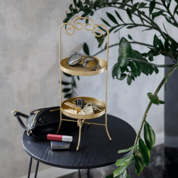 Stojan na šperky Franko v zlatej farbe je elegantným a praktickým doplnkom pre každú modernú domácnosť. Tento stojan, vyrobený z kvalitného kovu, ponúka nielen funkčnosť, ale aj štýlový vzhľad, ktorý sa hodí do akéhokoľvek interiéru. S výškou 50 cm a rozmermi 22 x 22 cm poskytuje dostatok…