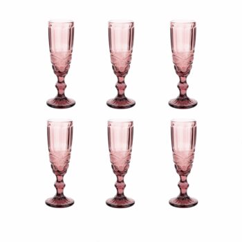 Predstavujeme vám elegantný pohár na šampanské Fregata Typ 4, ktorý je ideálnym doplnkom pre každú oslavu alebo špeciálnu príležitosť. Tento set obsahuje 6 pohárov s objemom 150 ml, ktoré sú vyrobené z kvalitného skla a ponúkajú moderný vzhľad v jemnej ružovej farbe.