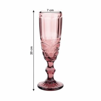 KONDELA Fregata Typ 4 pohár na šampanské (6 ks) 150 ml ružová – Obrázok 5