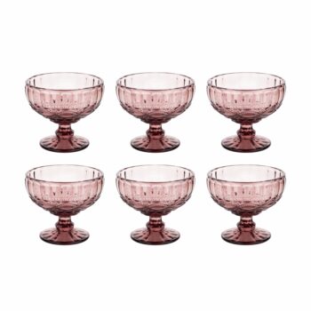 Predstavujeme vám elegantný pohár na zmrzlinu Fregata Typ 5, ktorý je ideálnym doplnkom pre každú domácnosť. Tento set obsahuje šesť kusov pohárov s objemom 300 ml, ktoré sú vyrobené z kvalitného skla a ponúkajú moderný vzhľad v jemnej ružovej farbe. Poháre sú navrhnuté tak, aby priniesli do…