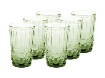 Pohár na vodu (6 ks) Fregata Typ 6 350 ml - zelená; Rozmery (ŠxHxV): 10x10x12,8 cm; Materiál: sklo.