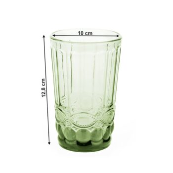 Pohár na vodu (6 ks) Fregata Typ 6 350 ml - zelená; Rozmery (ŠxHxV): 10x10x12,8 cm; Materiál: sklo.