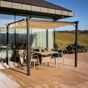 KONDELA Frenia záhradná stolička sivohnedá (taupe) – Obrázok 11