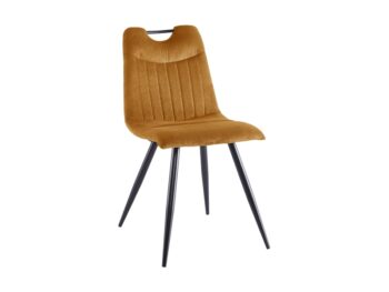 Každú kaviareň, bar, jedáleň aj kuchynku pozdvihne jedálenská stolička FREO. Minimalistický vzhľad kombinuje hebký látkový poťah s reliéfom v hnedej farbe a úzke kovové nohy.Manipulácia so stoličkou je jednoduchá vďaka odhalenému úchytu na operadle, čo ocenia aj zákazníci, prípadne kolegovia.Pevná kovová konštrukcia disponuje 4 nohami z matného kovu, hodiť sa bude na tvrdé podlahy aj koberec.Rozmery stoličky:Výška sedáku: 50 cmŠírka: 45 cmHĺbka sedu: 40 cmNosnosť: 120 kgDodávané v demonte.