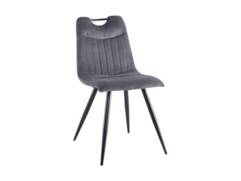 Každú kaviareň, bar, jedáleň aj kuchynku pozdvihne jedálenská stolička FREO. Minimalistický vzhľad kombinuje hebký látkový poťah s reliéfom v šedej farbe a úzke kovové nohy.Manipulácia so stoličkou je jednoduchá vďaka odhalenému úchytu na operadle, čo ocenia aj zákazníci, prípadne kolegovia.Pevná kovová konštrukcia disponuje 4 nohami z matného kovu, hodiť sa bude na tvrdé podlahy aj koberec.Rozmery stoličky:Výška sedáku: 50 cmŠírka: 45 cmHĺbka sedu: 40 cmNosnosť: 120 kgDodávané v demonte.