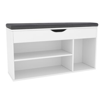 Botník s lavicou Fuddy New v elegantnej bielej farbe je ideálnym riešením pre každú modernú predsieň. Tento praktický kus nábytku od značky KONDELA kombinuje funkčnosť a štýl, čím poskytuje nielen úložný priestor na topánky, ale aj pohodlné miesto na sedenie pri obúvaní.