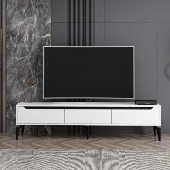 TV stolík FUN – Elegantný a praktický doplnok do vašej obývačkyTV stolík FUN je ideálnou voľbou pre moderný interiér. S tromi plnými dvierkami ponúka dostatok úložného priestoru pre elektroniku, káble alebo ďalšie doplnky. Kombinácia bielej a čiernej farby dodáva stolíku štýlový a nadčasový vzhľad, ktorý sa hodí do každej obývačky.Hlavné vlastnosti produktu:Typ tovaru: TV stolíkVhodné do miestnosti: Obývacia izbaMateriál: Melamín, VT laminátRozmery: 44 x 180 x 35 cmFarba: Biela + čiernaVybavenie: Plné dvierkaPočet dvierok: 3Hrúbka materiálu: 18 mmDodatočné informácie: Dodávame v demonteTV stolík FUN je vyrobený z kvalitných materiálov, ktoré zaisťujú dlhú životnosť a jednoduchú údržbu. Jeho jednoduchý dizajn a praktické usporiadanie z neho robí ideálne riešenie na usporiadanie vášho obývacieho priestoru. Zaobstarajte si TV stolík FUN a získajte štýlový a funkčný doplnok do vášho domova!