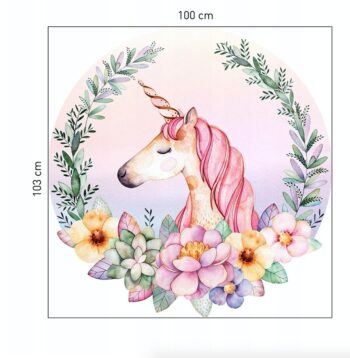 Fantazy nálepka na stenu pre dievčatko jednorožec