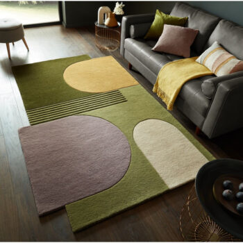 Flair Rugs, Kusový koberec Abstract Lozenge Green/Multi, 120x180, viacfarebná, chodba / predsieň