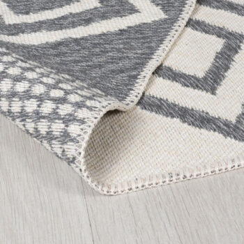 Flair Rugs, Kusový koberec Deuce Teo Recycled Rug Monochrome, 160x230, šedá, chodba / predsieň