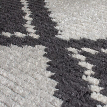 Flair Rugs, Kusový koberec Domino Zaid Berber Monochrome, 160x230, čiernobiela, chodba / predsieň