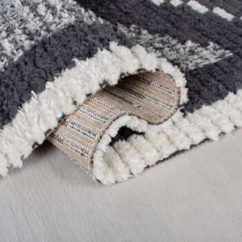 Flair Rugs, Kusový koberec Domino Zaid Berber Monochrome, 160x230, čiernobiela, chodba / predsieň