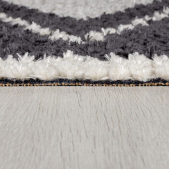 Flair Rugs, Kusový koberec Domino Zaid Berber Monochrome, 160x230, čiernobiela, chodba / predsieň