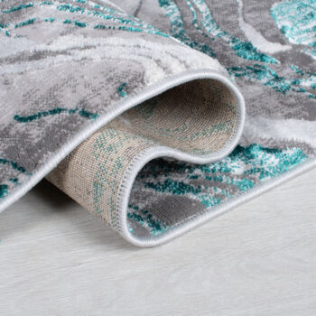 Flair Rugs, Kusový koberec Eris Marbled Emerald, 80x150, modrá, kancelária