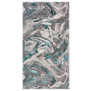 Flair Rugs, Kusový koberec Eris Marbled Emerald, 80x150, modrá, kancelária