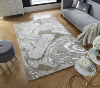 Flair Rugs, Kusový koberec Eris Marbled Natural, 80x150, béžová, kancelária