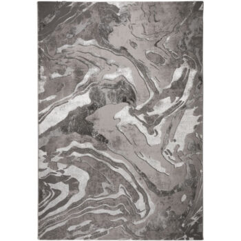 Flair Rugs, Kusový koberec Eris Marbled Silver, 80x150, šedá, kancelária