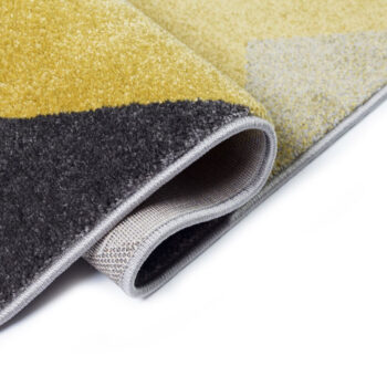 Flair Rugs, Kusový koberec Hand Carved Aurora Grey / Ochre, 120x170, žltá, obývacia izba
