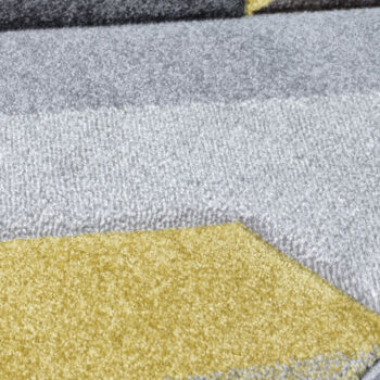 Flair Rugs, Kusový koberec Hand Carved Aurora Grey / Ochre, 200x290, žltá, obývacia izba