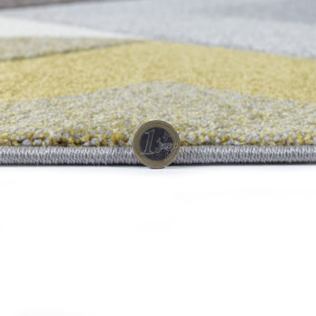 Flair Rugs, Kusový koberec Hand Carved Aurora Grey / Ochre, 200x290, žltá, obývacia izba