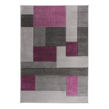 Flair Rugs, Kusový koberec Hand Carved Cosmos Purple / Grey, 160x230, fialová, chodba / predsieň