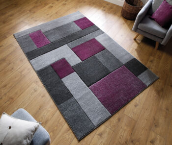 Flair Rugs, Kusový koberec Hand Carved Cosmos Purple / Grey, 200x290, fialová, chodba / predsieň
