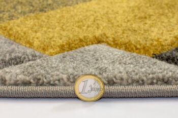 Flair Rugs, Kusový koberec Hand Carved Nimbus Grey / Ochre, 120x170, žltá, chodba / predsieň