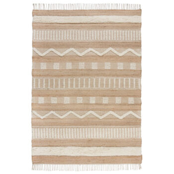 Flair Rugs, Kusový koberec Jubilant Medina Jute Natural/Ivory, 160x230, béžová, obývacia izba