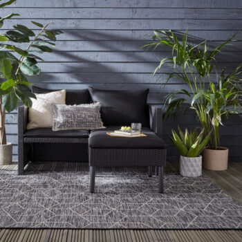 Flair Rugs, Kusový koberec Lipari Napoli Black – na von aj na doma, 120x170, šedá, chodba / predsieň
