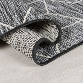 Flair Rugs, Kusový koberec Lipari Napoli Black – na von aj na doma, 120x170, šedá, chodba / predsieň
