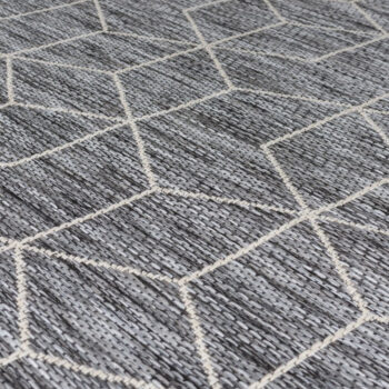 Flair Rugs, Kusový koberec Lipari Napoli Black – na von aj na doma, 120x170, šedá, chodba / predsieň