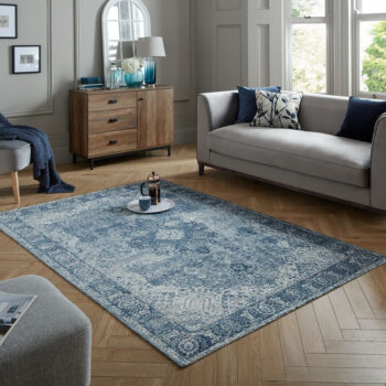 Flair Rugs, Kusový koberec Manhattan Antique Blue, 200x290, modrá, obývacia izba