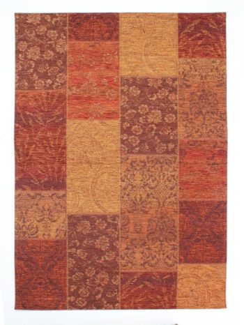 Flair Rugs, Kusový koberec Manhattan Patchwork Chenile Terracotta, 155x230, oranžová, chodba / predsieň