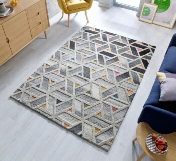Flair Rugs, Kusový koberec Moda River Grey / Multi, 160x230, čiernobiela, obývacia izba