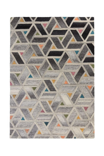 Flair Rugs, Kusový koberec Moda River Grey / Multi, 160x230, čiernobiela, obývacia izba