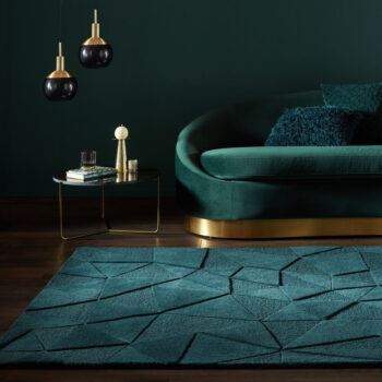 Flair Rugs, Kusový koberec Moderno Shard Teal, 120x170, modrá, chodba / predsieň