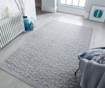 Flair Rugs, Kusový koberec Piatto Argento Silver – na von aj na doma, 80x150, šedá, chodba / predsieň