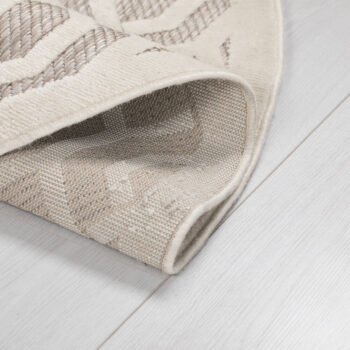 Flair Rugs, Kusový koberec Piatto Mondo Natural kruh – na von aj na doma, 160x160 (priemer) kruh, béžová, chodba / predsieň