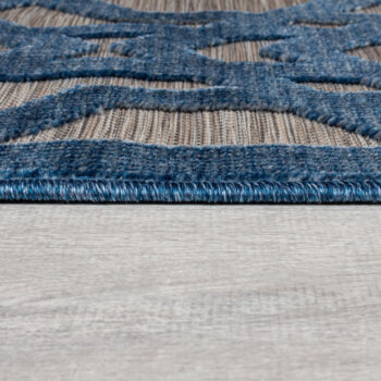 Flair Rugs, Kusový koberec Piatto Oro Blue – na von aj na doma, 120x170, modrá, chodba / predsieň