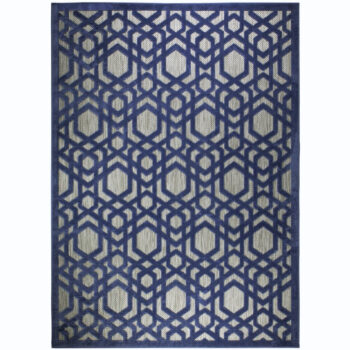 Flair Rugs, Kusový koberec Piatto Oro Blue – na von aj na doma, 200x290, modrá, chodba / predsieň