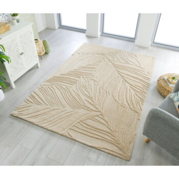 Flair Rugs, Kusový koberec Solace Lino Leaf Natural, 120x170, béžová, obývacia izba