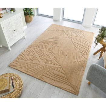 Flair Rugs, Kusový koberec Solace Lino Leaf Stone, 120x170, béžová, obývacia izba